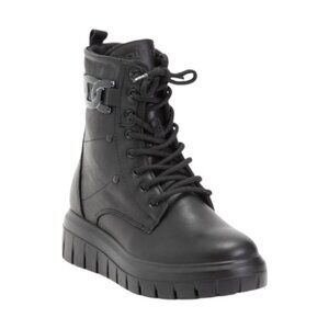 IGI&CO Black Made In Italy Leather Laced Up Booties